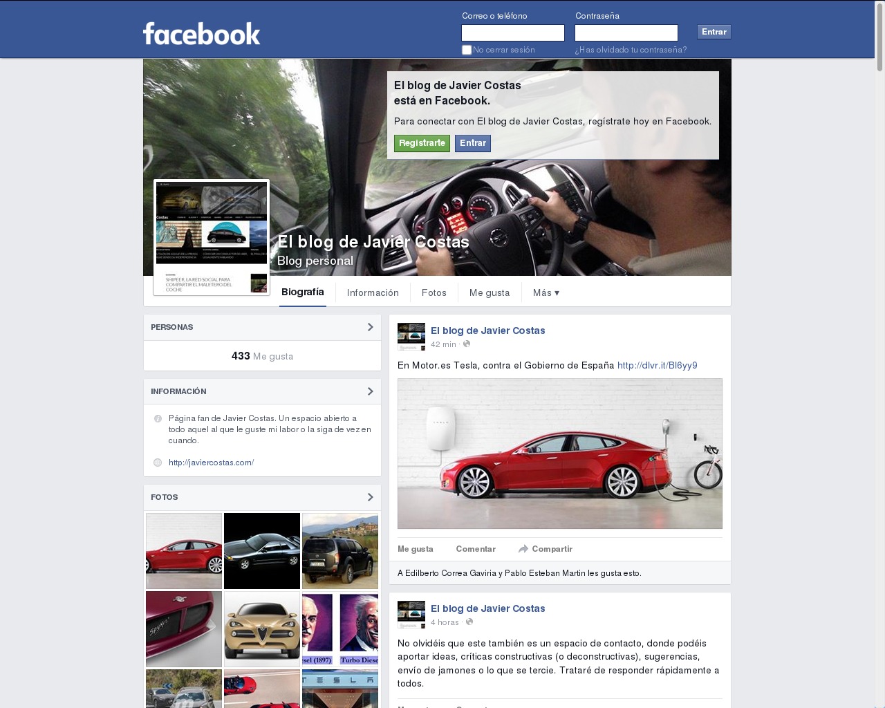 Facebook de Javier Costas